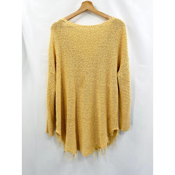 Free People  butter yellow oversized cable knit sweater - Picture 4 of 5